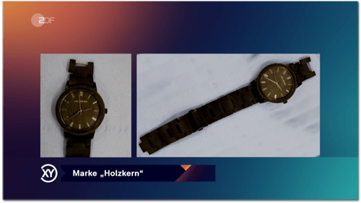 Screenshot Aktenzeichen XY ungelöst - Zu sehen sind zwei verschiedene Fotos der Uhr, auf denen der Sekundenzeiger unterschiedliche Stellungen hat