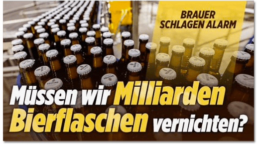 Screenshot Bild.de - Brauer schlagen Alarm - Müssen wir Milliarden Bierflaschen vernichten?