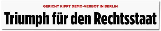 Screenshot Bild.de - Gericht kippt Demo-Verbot in Berlin - Triumph für den Rechtsstaat