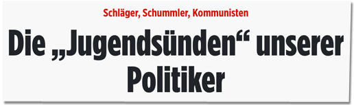 Screenshot Bild.de - Schläger, Schummler, Kommunisten - Die Jugendsünden unserer Politiker
