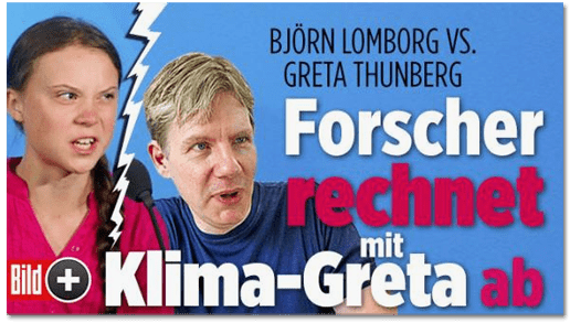Screenshot Bild.de - Björn Lomborg versus Greta Thunberg - Forscher rechnet mit Klima-Greta ab