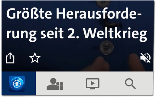 Screenshot Tagesschau.de - Größte Heruasforderung seit Zweitem Weltkrieg