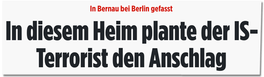 Screenshot Bild.de - In Bernau bei Berlin gefasst - In diesem Heim plante der IS-Terrorist den Anschlag