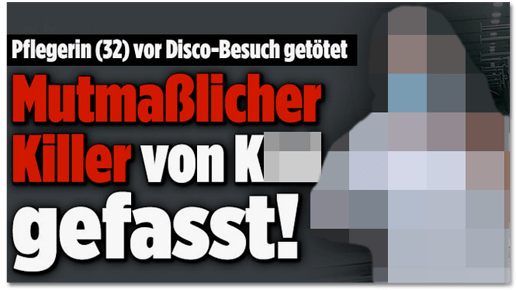 Screenshot Bild.de - Pflegerin (32) vor Disco-Besuch getötet - Mutmaßlicher Killer von K. gefasst