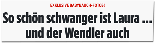 Screenshot Bild.de - Exklusive Babybauch-Fotos! So schön schwanger ist Laura - und der Wendler auch 