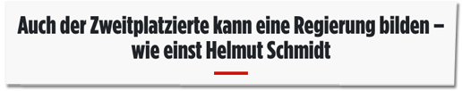 Screenshot Bild.de - Auch der Zweitplatzierte kann eine Regierung bilden - wie einst Helmut Schmidt